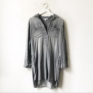 Beachlunchlounge | Gray Chambray Shirt Dress Small